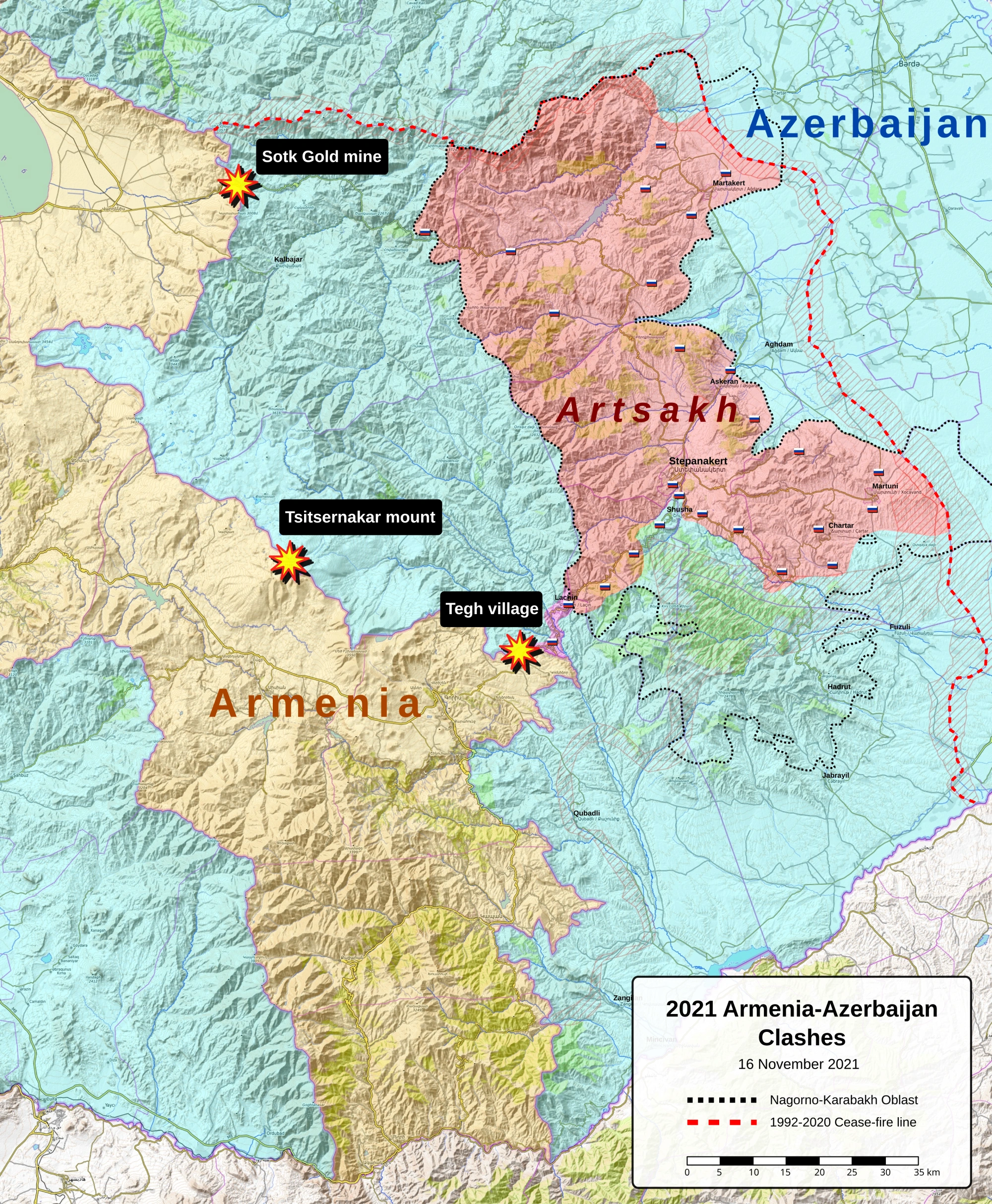 Há 4 anos: Crise fronteiriça entre Armênia e Azerbaijão (2021–presente)