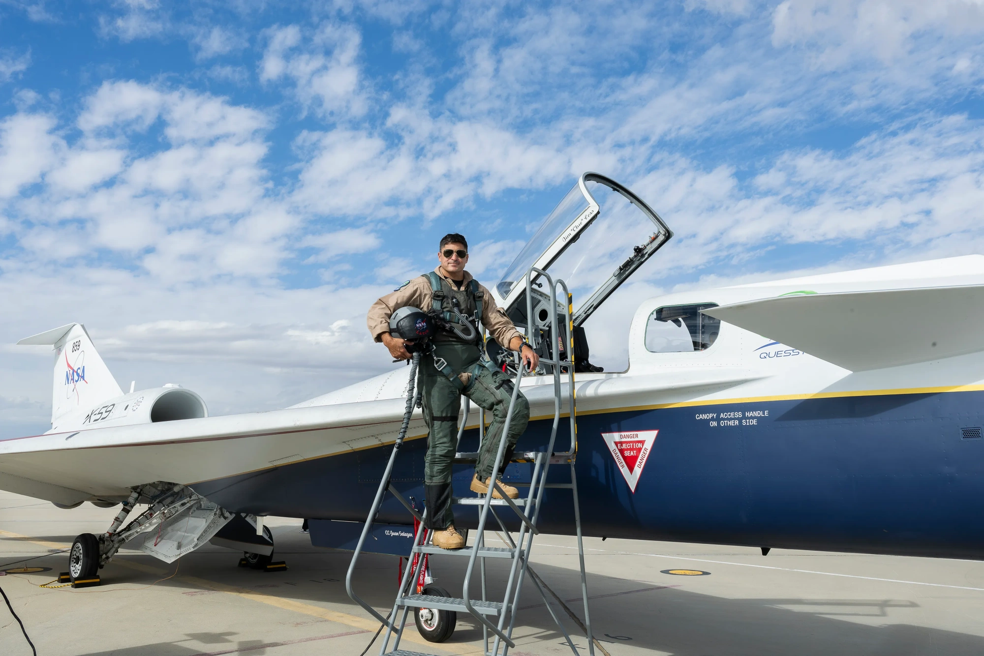 Aeronave X-59 da NASA e piloto de testes