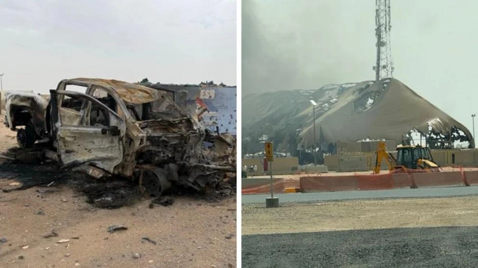 As imagens da destruição em bases militares americanas após ataques do Irã
