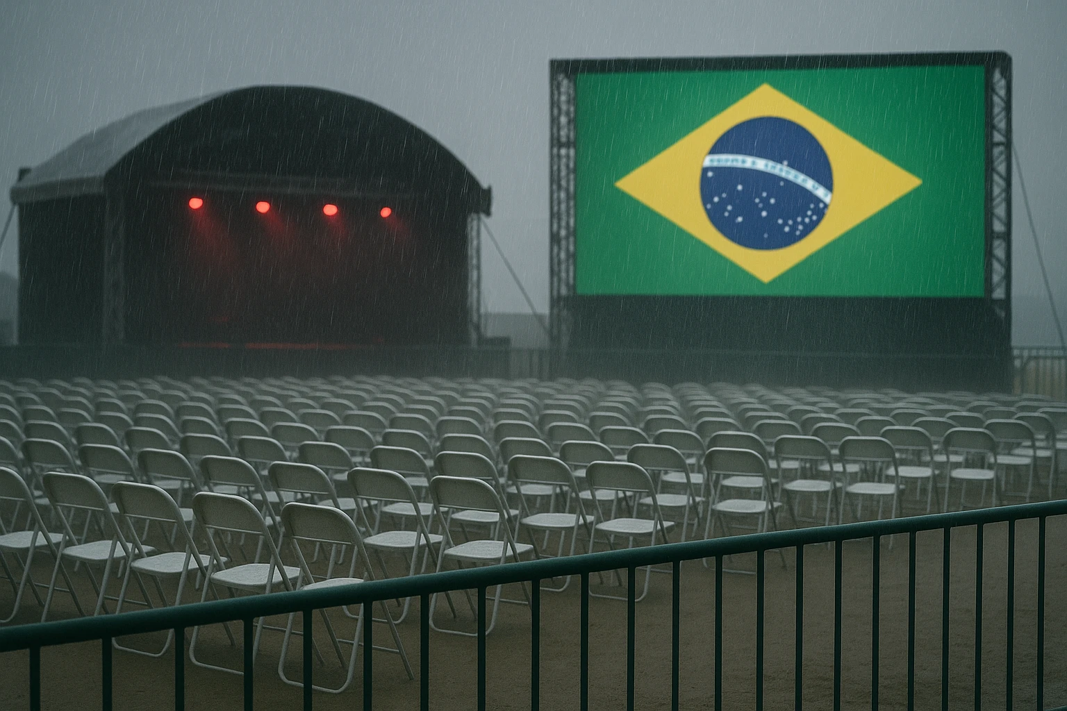 Chuva no RJ cancela show em transmissão gratuita de jogo do Brasil