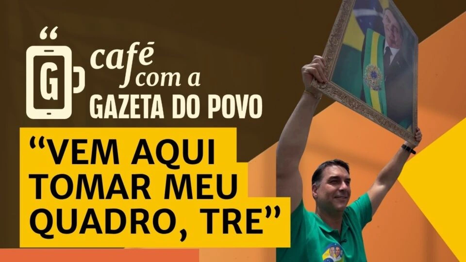 Flávio desafia TRE após apreensão de quadro de Bolsonaro